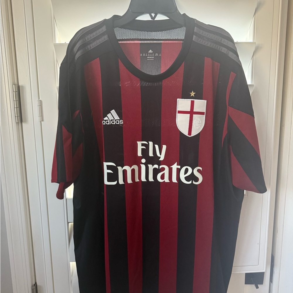 Adidas Black and Red Striped Jersey